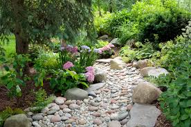 Rock drainage landscape bed for water management
